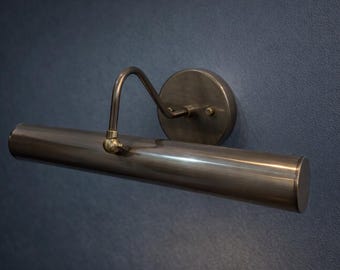 Mid Century Modern Brass Adjustable Picture Light | Gallery Wall Sconce Fixture