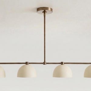 Handmade Brass Linear Chandelier Light Fixture, Brass Dining Room Pendant Lighting, Scandinavian Ceiling Lamp, Kitchen Island Light