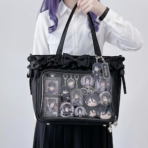 Waku Y2K Dopamine Ruffle Trim Structured Frame Large Pink ita bag | Kawaii itabag backpack, Custom Anime Oshikatsu Window Display Bag