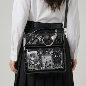 Momo Y2K Dopamine Coffee ita bag croco pattern handbag | Cute Kawaii ita bag, Custom Anime Oshikatsu Window Display Bag