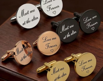 Engraved Groomsmen Cufflinks, Wedding Proposal Gift, Personalized Man Cuff Links