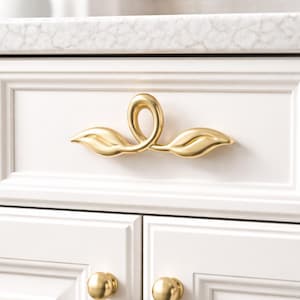 Vintage Leaf Cabinet Handle – Zinc Alloy Drawer Pull, Natural Plant Style Furniture Hardware