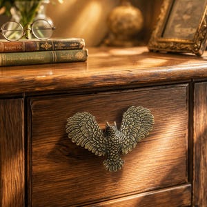 Vintage Owl Cabinet Knob Brass Door Handle Rustic Drawer Pull Animal Furniture Hardware Living Room Bedroom Decor Zinc Alloy Handle