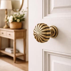 Antike Messing Kürbis Schrankknopf | Vintage Gold Zink Legierung Schubladenknauf