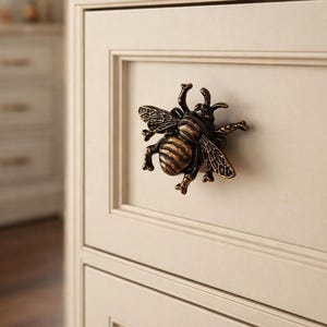 Vintage Cicada Drawer Pull | Brass, Gold, Silver Finish | Zinc Alloy Cabinet Hardware
