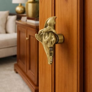 Hammerhead Shark Cabinet Knob | Brass Marine Drawer Pull | Zinc Alloy Ocean Decor Handle