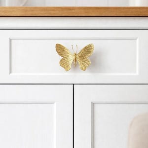 Gold Butterfly Cabinet Knob, Zinc Alloy Drawer Pull, Creative Brass Dresser Handle