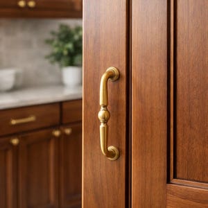 Antique Brass Cabinet Handle, Retro Zinc Alloy Drawer Pull, Single Hole Wardrobe Knob