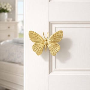 Gold Butterfly Cabinet Knob, Zinc Alloy Drawer Pull, Creative Brass Dresser Handle