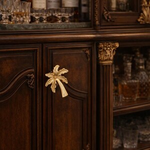 Golden Palm Tree Cabinet Knob, Luxury Coconut Tree Drawer Handle, Single Hole Zinc Alloy Handle, Cabinet Decoration Furniture Handle