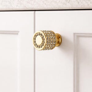 Diamond Accent Round Cabinet Knob | Minimalist Zinc Alloy Drawer Pull
