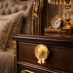 Solid Brass Candy Spiral Drawer Knob, Retro French Style Cabinet Handle