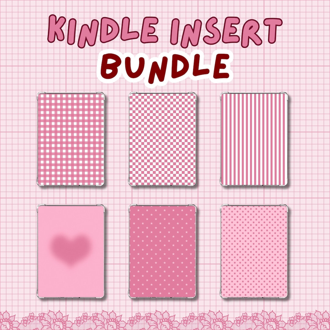 Cute Bookish Pink Coquette Pattern Kindle Insert Bundle | Digital ...