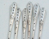 SET of 6. HERB MARKERS. made from Forks. Stick Upside DoWn in Planter. Sage Basil Chives Mint Dill Thyme Best Selling Item. Sale