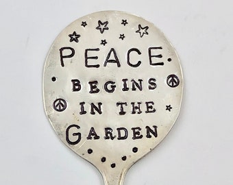 Garden Marker Spoon Herbs or Flowers hand stamped for Plants John Muir quote AND INTO THE FOREST I GO TO LOSE MY MIND AND FIND MY SOUL