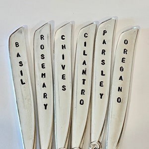 Hand Stamped Herb Garden Markers: Recycled Silverware Plant Labels