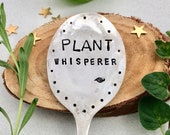 Plant Whisperer hand stamped spoon Garden Art, Funny Silverware label