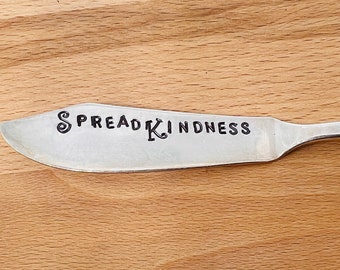 Spread KINDNESS, Cheese Butter Spreader, funny gift, Charcuterie Grazing, Silver Plate, Great for Butter Boards wine and cheese plates