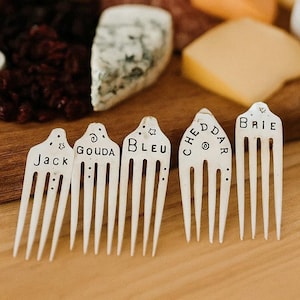 Custom Cheese Markers: Set of 5 Vintage Silverware Forks