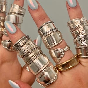Mystery Silverplate Spoon Ring: Handmade Vintage Silverware Jewelry surprise jewelry zdjęcie 12