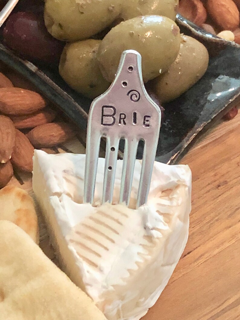 Cheese Markers Set of 4 Silver Plate Recycled Forks Havarti Etsy