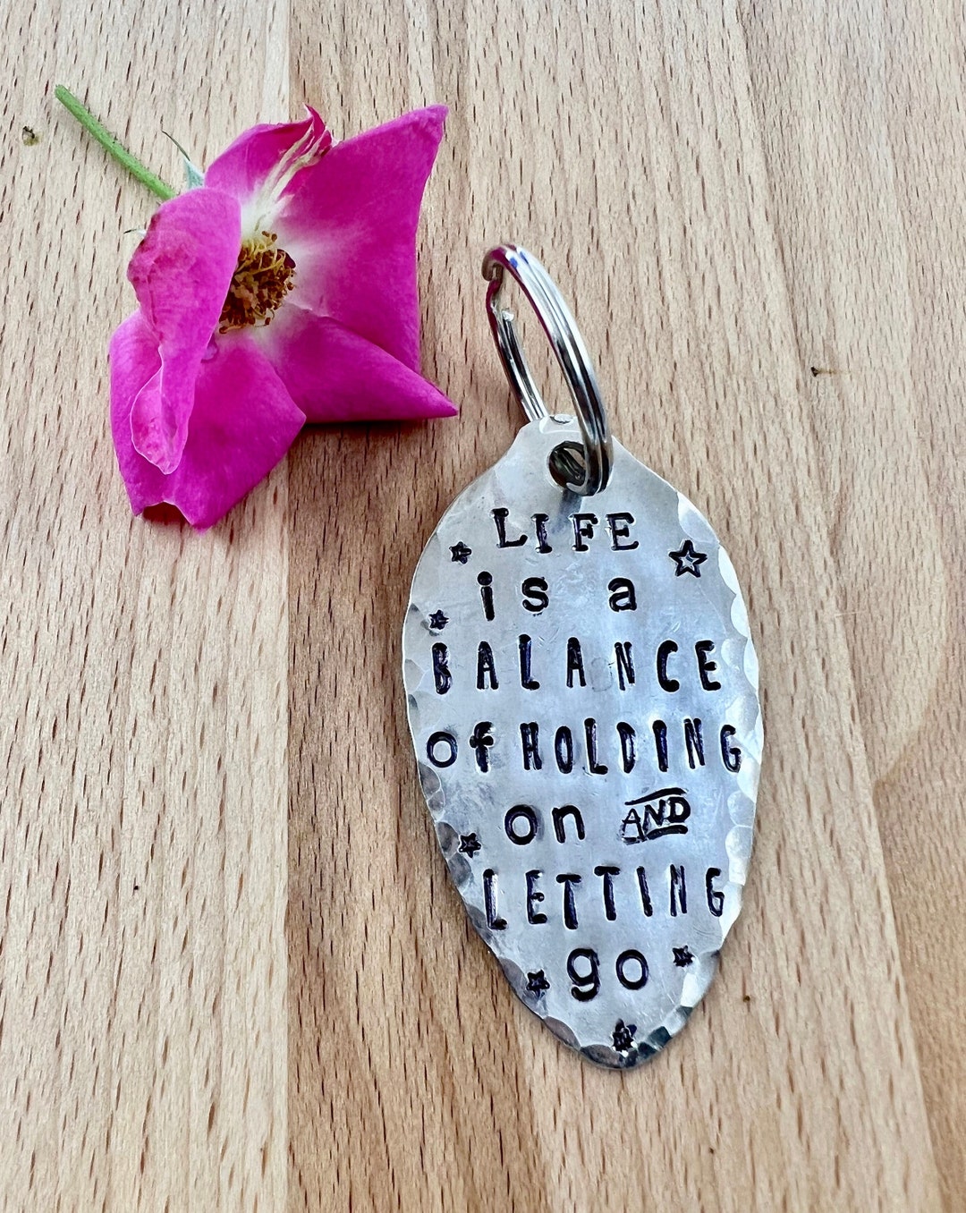 Keychain Rumi Quote Life is a Balance of Holding on and Etsy