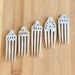 Set of 5 custom Cheese Markers, stamped recycled forks Silver Plate, Best Selling Item, YOU CHOOSE CHEESE Names, Comes with Bag for Storage 
