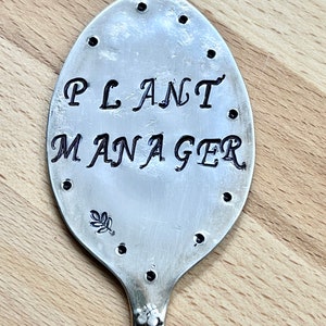 PLANT MANAGER joke Garden Marker Stamped Spoon, Plant Manager Spoon, made In USA, image 8