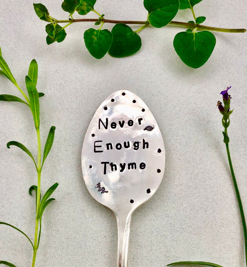 TRESPASSERS WILL BE COMPOSTED hand stamped Vintage Silver Plate spoon Funny Garden Marker for flower pots or house plants Garden Stake