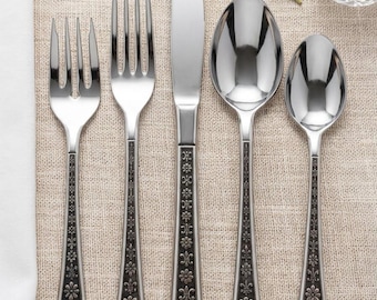 Vintage Interpur Florenz Stainless Flatware Set Lot 30 Pc Japan MCM Service 6