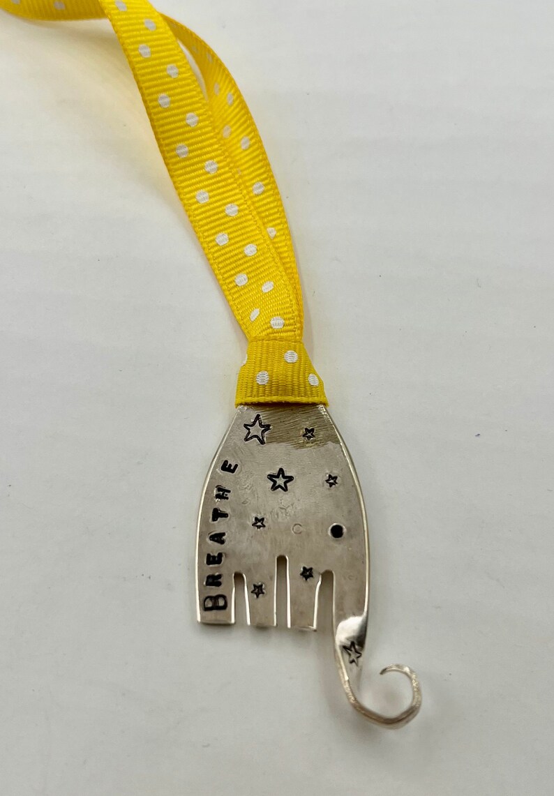 Ornament Elephant, BREATHE With Stars, Small Holiday Gift, YELLOW