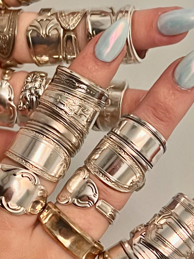 Mystery Silverplate Spoon Ring: Handmade Vintage Silverware Jewelry surprise jewelry zdjęcie 2