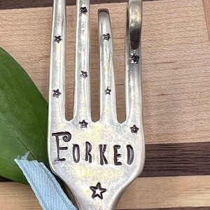 Garden Plant Marker, Funny, FORKED twisted Fork, for herbs plants or flower pots