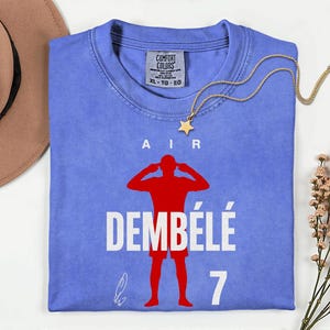 Comfort Colors® Air Dembélé #7 Soccer Player Tribute Graphic Tee, France Football Star Signature Design, 2026 World Cup Fan Unisex T-Shirt bild 6