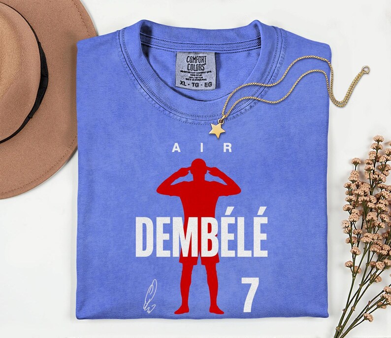 Comfort Colors® Air Dembélé #7 Soccer Player Tribute Graphic Tee, France Football Star Signature Design, 2026 World Cup Fan Unisex T-Shirt bild 6