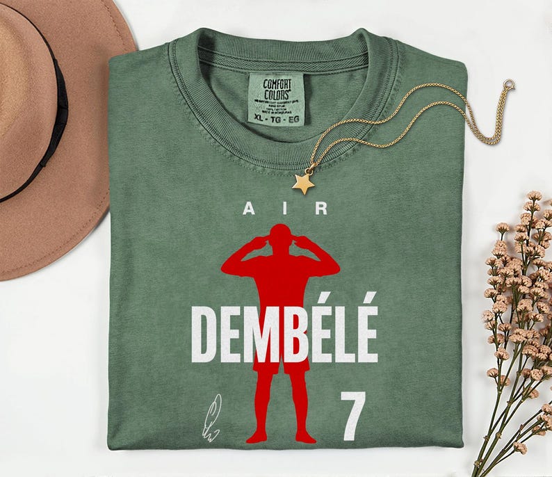 Comfort Colors® Air Dembélé #7 Soccer Player Tribute Graphic Tee, France Football Star Signature Design, 2026 World Cup Fan Unisex T-Shirt bild 10