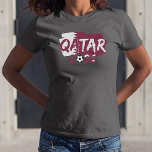 Qatar Flag Animated Tribute for Fans Graphic Tee, Soccer World Tournament Inspired Design, Football Supporters Sports Gift Unisex T-Shirt image 5