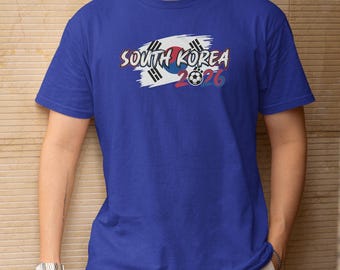 South Korea Flag Animated Tribute Fans Graphic Tee, Soccer World Tournament Inspired Design, Football Supporters Sports Gift Unisex T-Shirt
