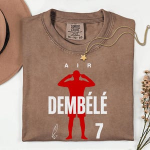 Comfort Colors® Air Dembélé #7 Soccer Player Tribute Graphic Tee, France Football Star Signature Design, 2026 World Cup Fan Unisex T-Shirt bild 5