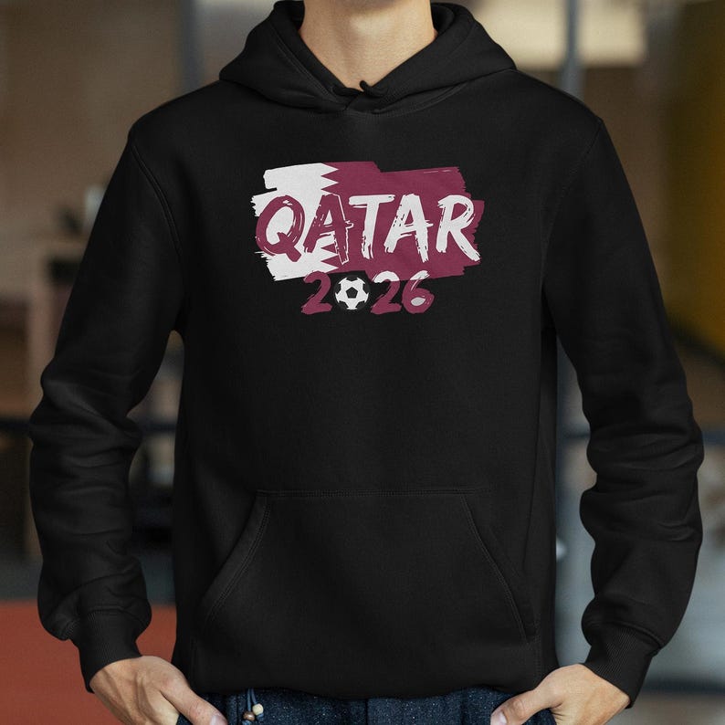 Qatar Flag Animated Tribute for Fans Graphic Tee, Soccer World Tournament Inspired Design, Football Supporters Sports Gift Unisex T-Shirt image 10