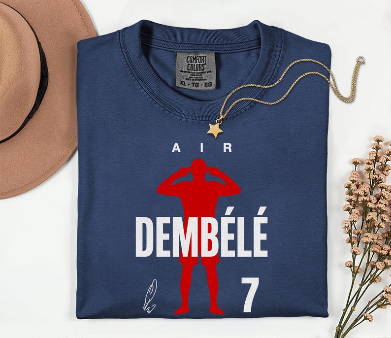 Comfort Colors® Air Dembélé #7 Soccer Player Tribute Graphic Tee, France Football Star Signature Design, 2026 World Cup Fan Unisex T-Shirt bild 11