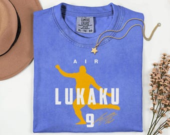 Comfort Colors® Air Lukaku #9 Soccer Player Tribute Graphic Tee, Belgium Football Star Signature Design, 2026 World Cup Fan Unisex T-Shirt