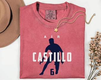 Comfort Colors® Air Castillo #6 Soccer Player Tribute Graphic Tee, Ecuador Football Star Signature Design, 2026 World Cup Fan Unisex T-Shirt