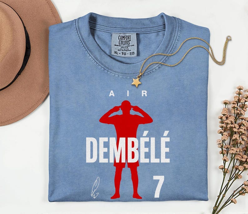Comfort Colors® Air Dembélé #7 Soccer Player Tribute Graphic Tee, France Football Star Signature Design, 2026 World Cup Fan Unisex T-Shirt bild 2