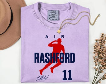 Comfort Colors® Air Rashford 11 Soccer Player Tribute Graphic Tee, England Football Star Signature Design, 2026 World Cup Fan Unisex T-Shirt