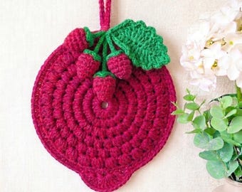 Crochet Lemon Trivet Pattern PDF | Citrus Hot Pad and Kitchen Potholder | Lemon Coaster | Summer Farmhouse Kitchen Decor | Digital Download