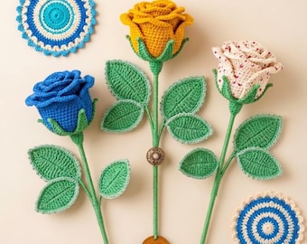 Bell Rose Crochet Pattern PDF | Crochet Flower Bouquet Pattern | Crochet Rose Tutorial |Handmade Floral Decor | DIY Flower Pattern |