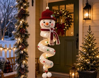 Crochet Snowman Pattern PDF | Christmas Snowman Ornament | Hanging Snowman Crochet Pattern | Holiday Home Decor | Digital Download