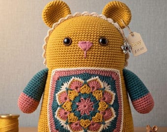Woodland Animal Granny Square Pillow Crochet Pattern Bundle Bear| Fox| Cat Bunny PDF Download