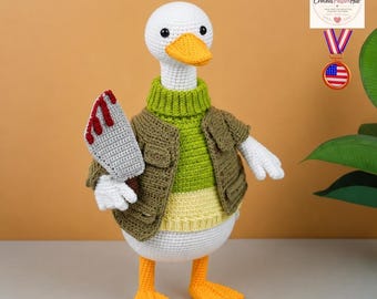 Crochet Duck Pattern PDF | Amigurumi Duck Crochet Pattern | Cute Mallard Duck Doll | Crochet Bird Toy Pattern | DIY Digital Download